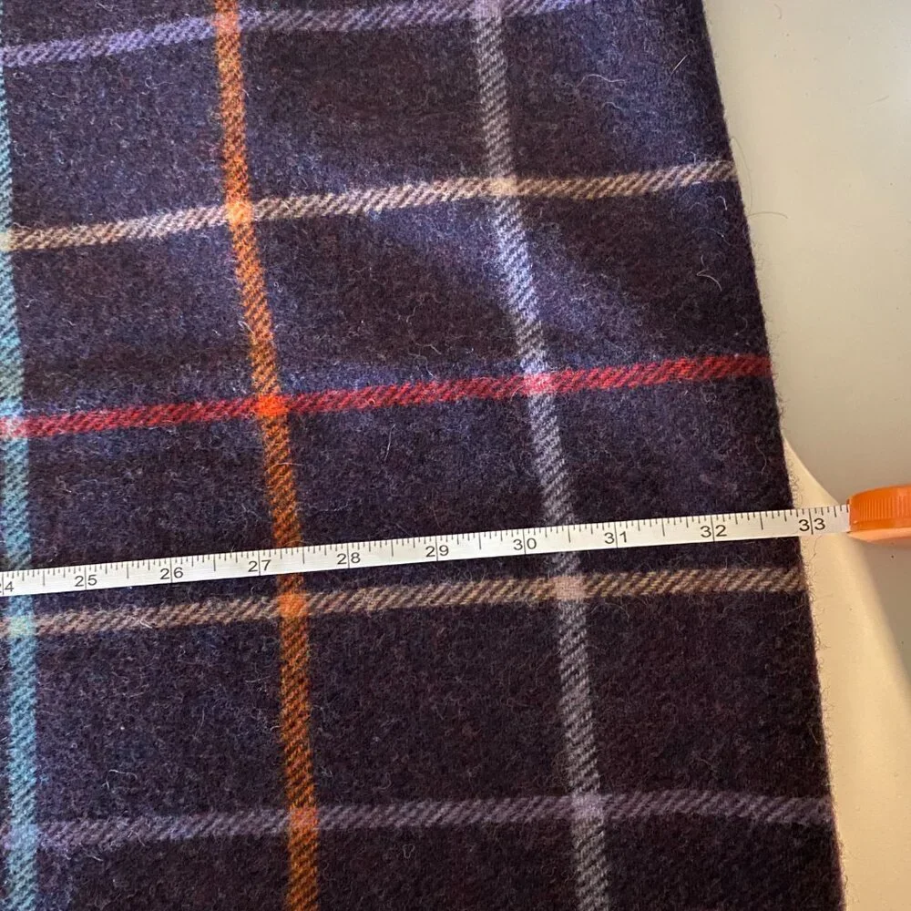 Vintage John Hamly & Co Ltd. For LL Bean Tartan Plaid 100% Lambswool Scarf